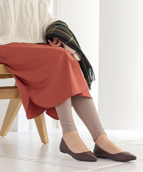 KOBE LETTUCE（コウベレタス）の「[ &HEAT ]　微起毛あったかリブカットレギンス（レギンス/スパッツ・レディース・ブラック系その他/ベージュ系その他/チャコールグレー/グレー系その他/ブラック/グレイッシュベージュ・2/1）」の16枚目の写真