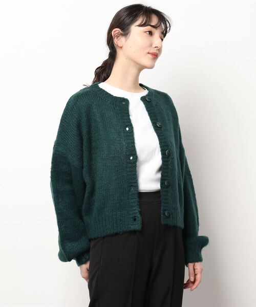 MLI'A(エムリア)の「モヘアタッチニットカーディガン(カーディガン/ボレロ・レディース・イエロー/グリーン/杢グレー/レンガ/ブラック/アイボリー/サックスブルー/パープル系/ライトイエロー/レッド系その他/グリーン系/イエロー系5/アイボリー系/ライトイエロー系/パープル系その他/サックスブルー系2・M)」の6枚目の写真