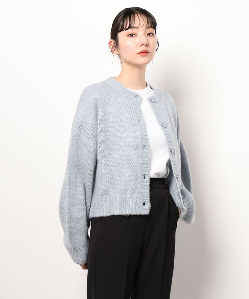 MLI'A(エムリア)の「モヘアタッチニットカーディガン(カーディガン/ボレロ・レディース・イエロー/グリーン/杢グレー/レンガ/ブラック/アイボリー/サックスブルー/パープル系/ライトイエロー/レッド系その他/グリーン系/イエロー系5/アイボリー系/ライトイエロー系/パープル系その他/サックスブルー系2・M)」の8枚目の写真