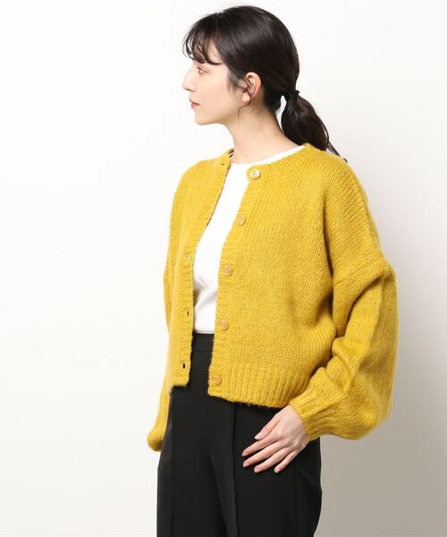 MLI'A(エムリア)の「モヘアタッチニットカーディガン(カーディガン/ボレロ・レディース・イエロー/グリーン/杢グレー/レンガ/ブラック/アイボリー/サックスブルー/パープル系/ライトイエロー/レッド系その他/グリーン系/イエロー系5/アイボリー系/ライトイエロー系/パープル系その他/サックスブルー系2・M)」の13枚目の写真