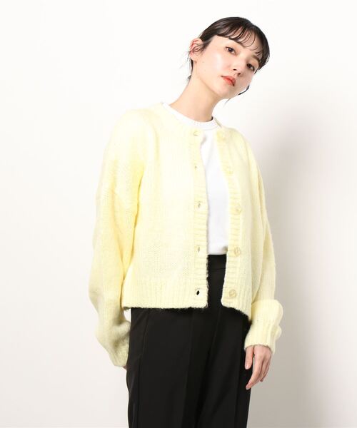 MLI'A(エムリア)の「モヘアタッチニットカーディガン(カーディガン/ボレロ・レディース・イエロー/グリーン/杢グレー/レンガ/ブラック/アイボリー/サックスブルー/パープル系/ライトイエロー/レッド系その他/グリーン系/イエロー系5/アイボリー系/ライトイエロー系/パープル系その他/サックスブルー系2・M)」の14枚目の写真