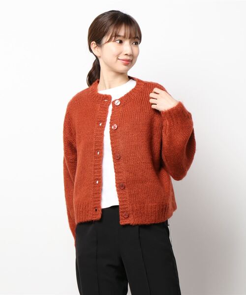 MLI'A(エムリア)の「モヘアタッチニットカーディガン(カーディガン/ボレロ・レディース・イエロー/グリーン/杢グレー/レンガ/ブラック/アイボリー/サックスブルー/パープル系/ライトイエロー/レッド系その他/グリーン系/イエロー系5/アイボリー系/ライトイエロー系/パープル系その他/サックスブルー系2・M)」の15枚目の写真