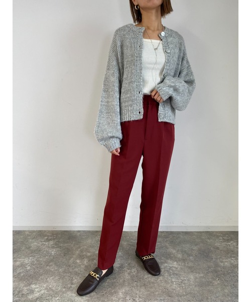 MLI'A(エムリア)の「モヘアタッチニットカーディガン(カーディガン/ボレロ・レディース・イエロー/グリーン/杢グレー/レンガ/ブラック/アイボリー/サックスブルー/パープル系/ライトイエロー/レッド系その他/グリーン系/イエロー系5/アイボリー系/ライトイエロー系/パープル系その他/サックスブルー系2・M)」の17枚目の写真