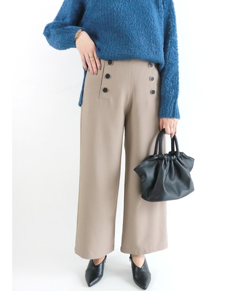 Te chichi(テチチ)の「前ボタンマリンワイドパンツ(その他パンツ・レディース・ネイビー/ブルー/モカ・SMALL/MEDIUM)」の2枚目の写真