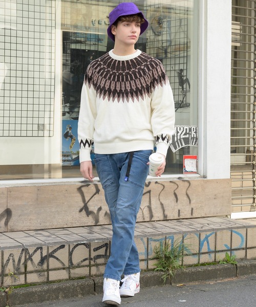 ８(eight)（エイト）の「ノルディック柄ニット（ニット/セーター・メンズ・ホワイト/ブラック/ネイビー/ブラウン/サックスブルー・MEDIUM/LARGE）」の10枚目の写真