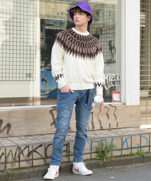 ８(eight)（エイト）の「ノルディック柄ニット（ニット/セーター・メンズ・ホワイト/ブラック/ネイビー/ブラウン/サックスブルー・MEDIUM/LARGE）」の11枚目の写真