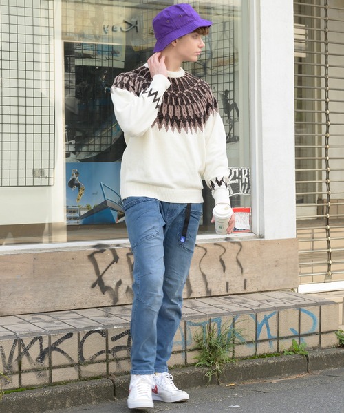 ８(eight)（エイト）の「ノルディック柄ニット（ニット/セーター・メンズ・ホワイト/ブラック/ネイビー/ブラウン/サックスブルー・MEDIUM/LARGE）」の12枚目の写真