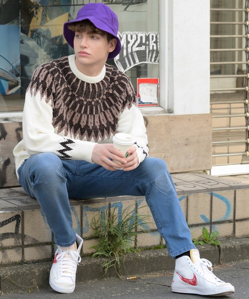 ８(eight)（エイト）の「ノルディック柄ニット（ニット/セーター・メンズ・ホワイト/ブラック/ネイビー/ブラウン/サックスブルー・MEDIUM/LARGE）」の15枚目の写真