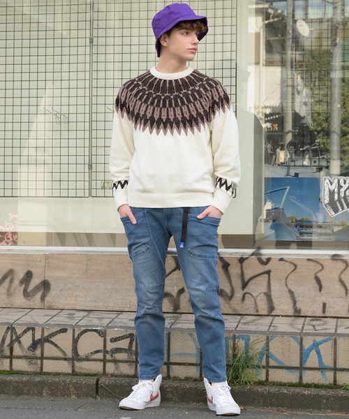 ８(eight)（エイト）の「ノルディック柄ニット（ニット/セーター・メンズ・ホワイト/ブラック/ネイビー/ブラウン/サックスブルー・MEDIUM/LARGE）」の13枚目の写真