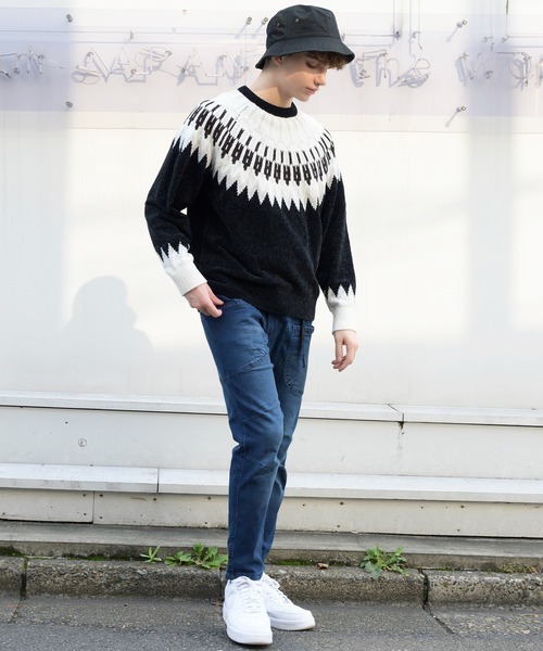 ８(eight)（エイト）の「ノルディック柄ニット（ニット/セーター・メンズ・ホワイト/ブラック/ネイビー/ブラウン/サックスブルー・MEDIUM/LARGE）」の21枚目の写真