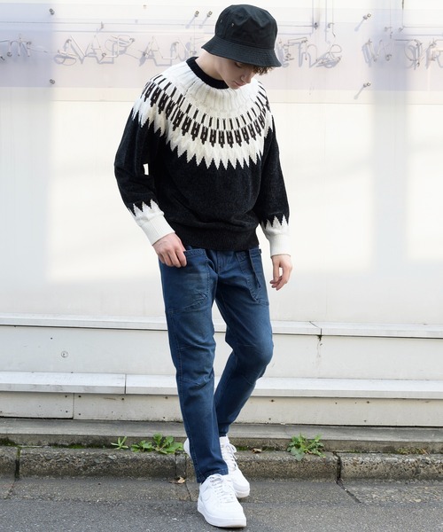 ８(eight)（エイト）の「ノルディック柄ニット（ニット/セーター・メンズ・ホワイト/ブラック/ネイビー/ブラウン/サックスブルー・MEDIUM/LARGE）」の22枚目の写真