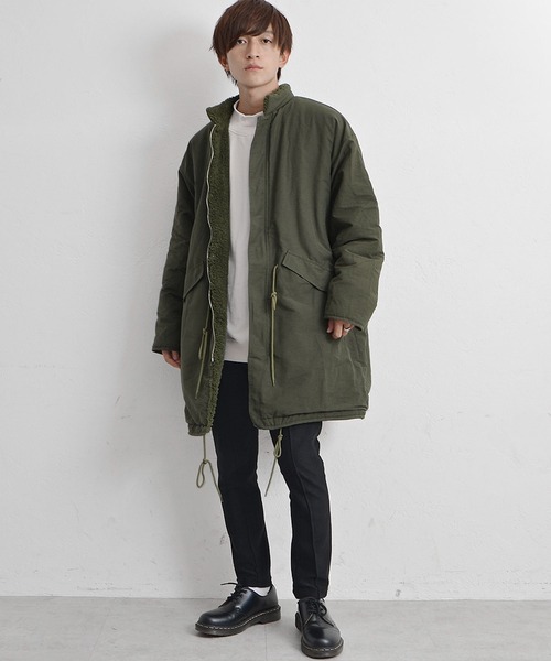 MinoriTY（マイノリティ）の「ボアリバーシブルモッズコート（モッズコート・メンズ・カーキ/ベージュ系その他/チャコール・M/L）」の9枚目の写真