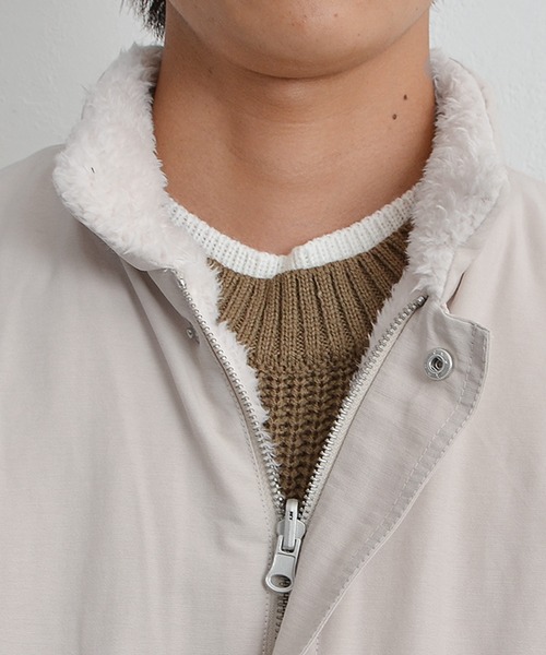 MinoriTY（マイノリティ）の「ボアリバーシブルモッズコート（モッズコート・メンズ・カーキ/ベージュ系その他/チャコール・M/L）」の11枚目の写真