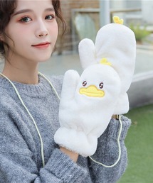 Anuenue（アヌエヌエ）の「レディース ふわふわアヒルミトン手袋（手袋）」