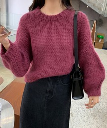 me+em select | ざっくり編みボリュームスリーブカラーニット(ニット/セーター)