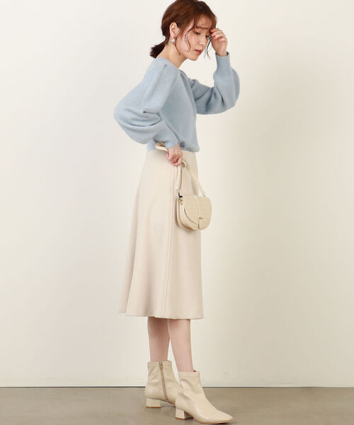 NOLLEY’S(ノーリーズ)の「アンゴラビーバーフレアスカート(スカート・レディース・サックスブルー/ベージュ・36/38/34)」の15枚目の写真