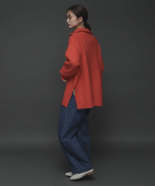 SENSE OF PLACE by URBAN RESEARCH（センスオブプレイスバイアーバンリサーチ）の「ストレッチアルパカハーフZIPセーター（ニット/セーター・レディース・ベージュ/グレー/レッド・ONE）」の10枚目の写真