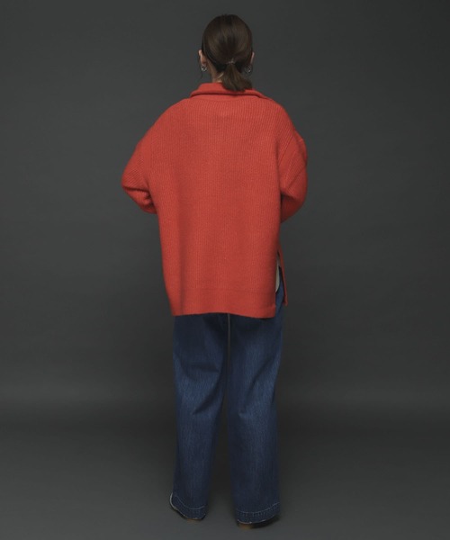 SENSE OF PLACE by URBAN RESEARCH（センスオブプレイスバイアーバンリサーチ）の「ストレッチアルパカハーフZIPセーター（ニット/セーター・レディース・ベージュ/グレー/レッド・ONE）」の17枚目の写真