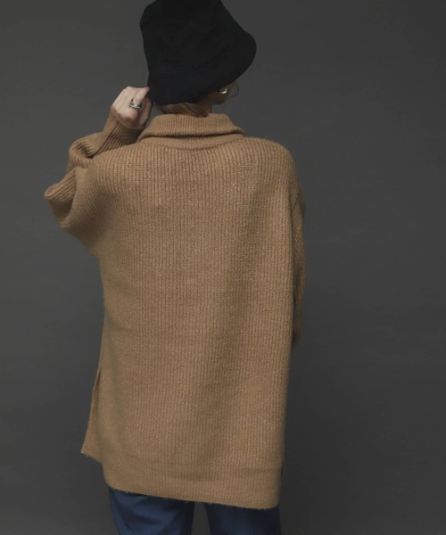 SENSE OF PLACE by URBAN RESEARCH（センスオブプレイスバイアーバンリサーチ）の「ストレッチアルパカハーフZIPセーター（ニット/セーター・レディース・ベージュ/グレー/レッド・ONE）」の21枚目の写真