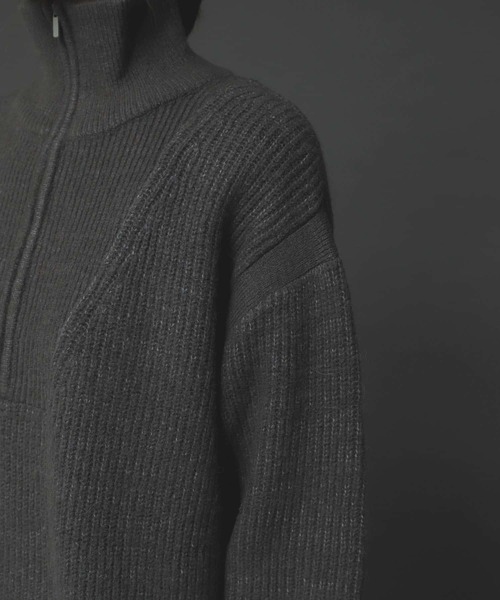 SENSE OF PLACE by URBAN RESEARCH（センスオブプレイスバイアーバンリサーチ）の「ストレッチアルパカハーフZIPセーター（ニット/セーター・レディース・ベージュ/グレー/レッド・ONE）」の12枚目の写真