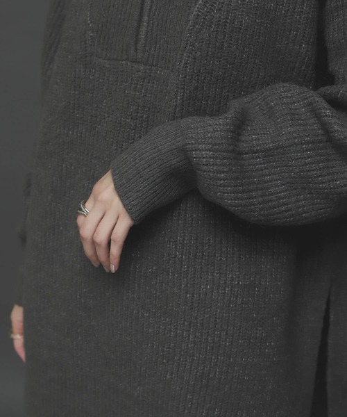 SENSE OF PLACE by URBAN RESEARCH（センスオブプレイスバイアーバンリサーチ）の「ストレッチアルパカハーフZIPセーター（ニット/セーター・レディース・ベージュ/グレー/レッド・ONE）」の19枚目の写真