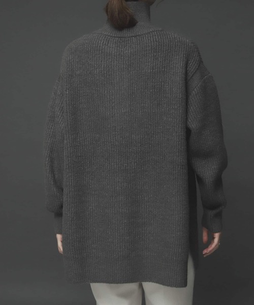 SENSE OF PLACE by URBAN RESEARCH（センスオブプレイスバイアーバンリサーチ）の「ストレッチアルパカハーフZIPセーター（ニット/セーター・レディース・ベージュ/グレー/レッド・ONE）」の6枚目の写真