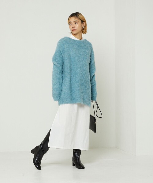 FREAK'S STORE(フリークスストア)の「ブークレニット(ニット/セーター・レディース・サックスブルー/ブルーグリーン/パープル/オレンジ・フリ-)」の19枚目の写真