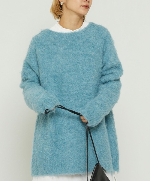 FREAK'S STORE(フリークスストア)の「ブークレニット(ニット/セーター・レディース・サックスブルー/ブルーグリーン/パープル/オレンジ・フリ-)」の2枚目の写真