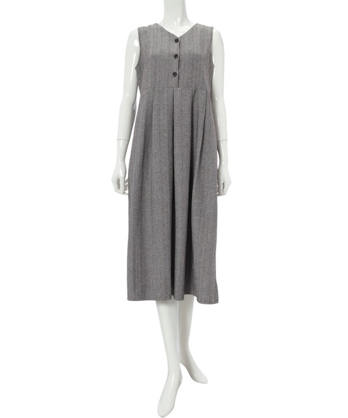 fifth calin（フィフスカラン）の「ヘリンボーンジャンパースカート（ワンピース・レディース・ブラック/ブラウン・MEDIUM）」の10枚目の写真