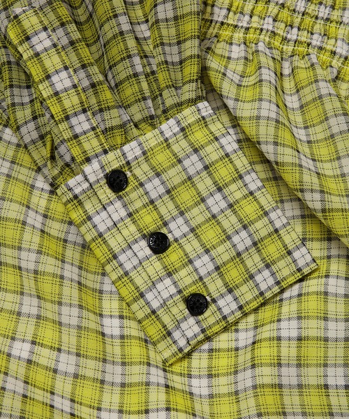 GANNI(ガニー)の「Organza Wide Collar Smock Mini Dress(ワンピース・レディース・チェック・38/36/34)」の3枚目の写真