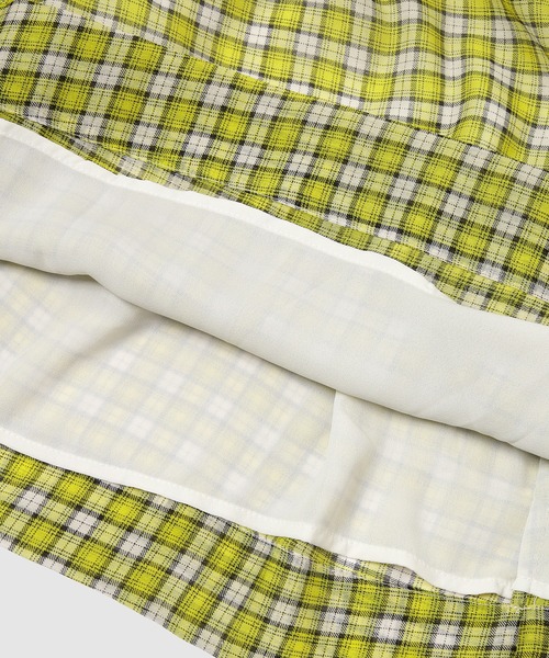 GANNI(ガニー)の「Organza Wide Collar Smock Mini Dress(ワンピース・レディース・チェック・38/36/34)」の4枚目の写真