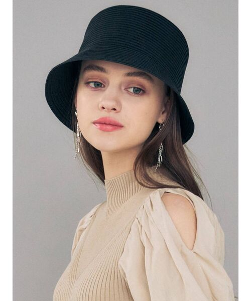 MERCURYDUO(マーキュリーデュオ)の「ペーパーバケットハット(ハット・レディース・ブラック/ベージュ・FREE)」の2枚目の写真