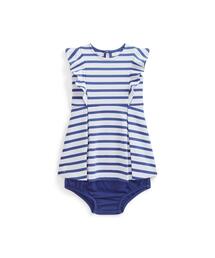 POLO RALPH LAUREN CHILDRENSWEAR（ポロ ラルフ ローレン チルドレンズウェア）の「ストライプド ラッフルド ポンチ ドレス & ブルマー（ワンピース・キッズ）」