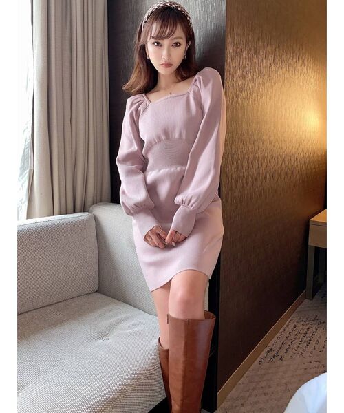 RESEXXY（リゼクシー）の「スクエアネックミニワンピース（ワンピース・レディース・ブラック/グレー/ピンク/ミント・FREE）」の9枚目の写真