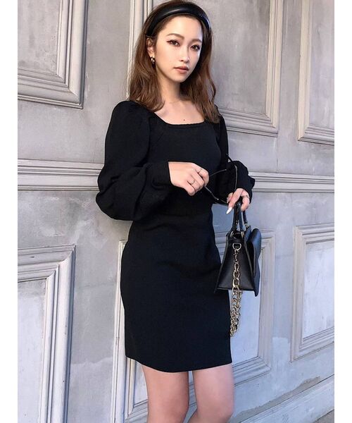 RESEXXY（リゼクシー）の「スクエアネックミニワンピース（ワンピース・レディース・ブラック/グレー/ピンク/ミント・FREE）」の11枚目の写真