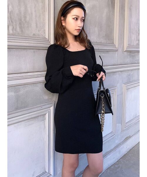 RESEXXY（リゼクシー）の「スクエアネックミニワンピース（ワンピース・レディース・ブラック/グレー/ピンク/ミント・FREE）」の12枚目の写真