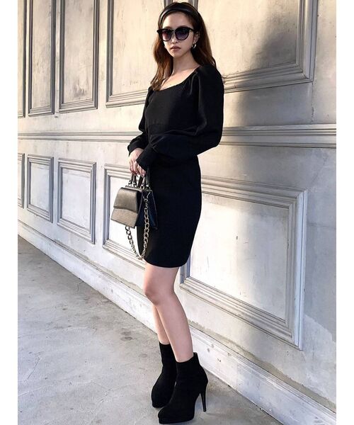 RESEXXY（リゼクシー）の「スクエアネックミニワンピース（ワンピース・レディース・ブラック/グレー/ピンク/ミント・FREE）」の14枚目の写真