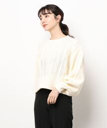 ACT | ケーブル編み クルーネックニット(ニット/セーター)