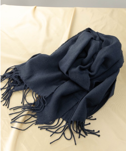 NYLAUS（ナイラス）の「アクリル 大判ストールマフラー（マフラー・メンズ・ブラック/ネイビー/グレー/キャメル/ブラック系/グレー系・FREE）」の5枚目の写真