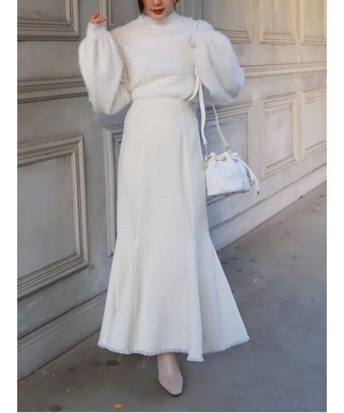 MIIA（ミーア）の「ツイードマーメイドスカート（スカート・レディース・ベージュ/オフホワイト/グリーン・FREE）」の22枚目の写真