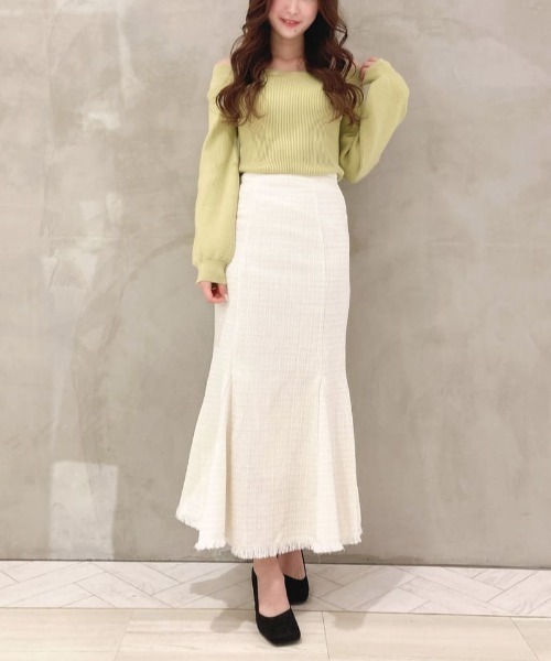 MIIA（ミーア）の「ツイードマーメイドスカート（スカート・レディース・ベージュ/オフホワイト/グリーン・FREE）」の19枚目の写真