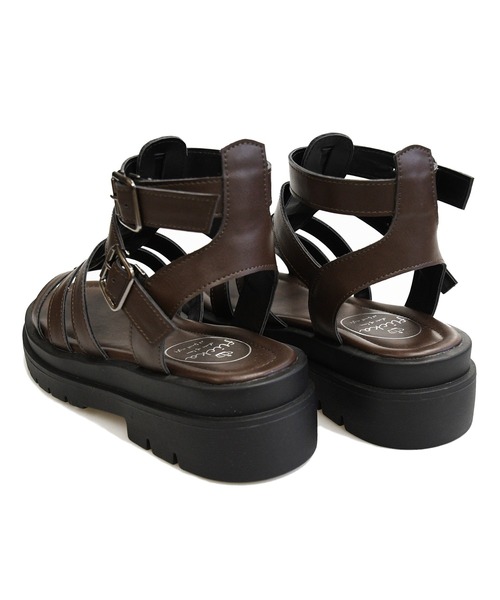 NOFALL（ノーフォール）の「厚底トラックソールグラディエーターサンダル（サンダル・レディース・ホワイト/ダークブラウン/ブラック・LL/3L/SS/S/M/L）」の5枚目の写真