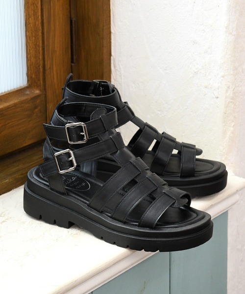 NOFALL（ノーフォール）の「厚底トラックソールグラディエーターサンダル（サンダル・レディース・ホワイト/ダークブラウン/ブラック・LL/3L/SS/S/M/L）」の18枚目の写真