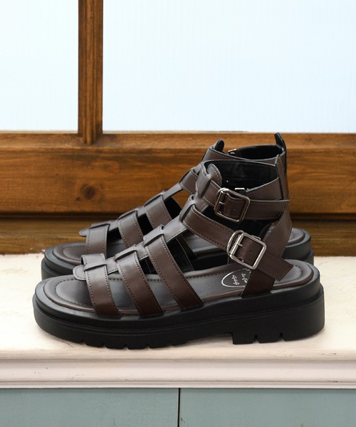NOFALL（ノーフォール）の「厚底トラックソールグラディエーターサンダル（サンダル・レディース・ホワイト/ダークブラウン/ブラック・LL/3L/SS/S/M/L）」の16枚目の写真