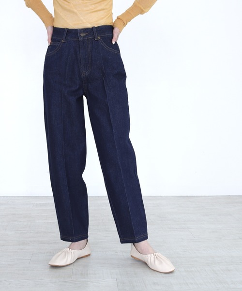 CLEIO（クレイオ）の「【CLEIO】ワイドテーパードパンツ（デニムパンツ・レディース・ネイビー/ブルー・S/M）」の8枚目の写真