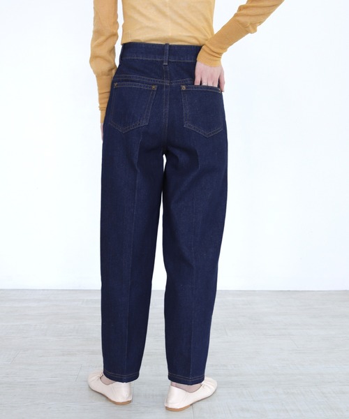 CLEIO（クレイオ）の「【CLEIO】ワイドテーパードパンツ（デニムパンツ・レディース・ネイビー/ブルー・S/M）」の6枚目の写真