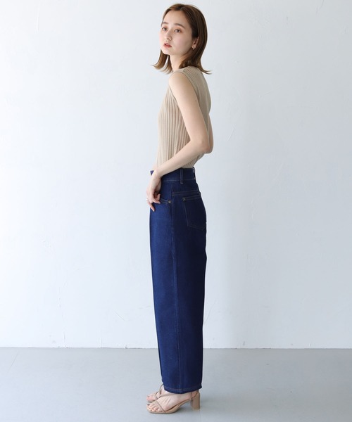 CLEIO（クレイオ）の「【CLEIO】ワイドテーパードパンツ（デニムパンツ・レディース・ネイビー/ブルー・S/M）」の21枚目の写真