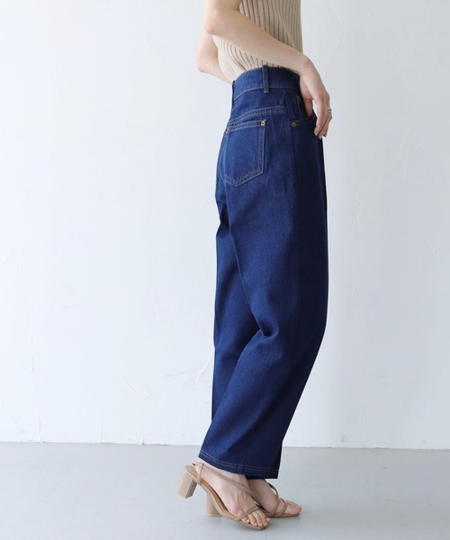 CLEIO（クレイオ）の「【CLEIO】ワイドテーパードパンツ（デニムパンツ・レディース・ネイビー/ブルー・S/M）」の17枚目の写真