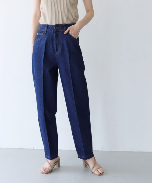 CLEIO（クレイオ）の「【CLEIO】ワイドテーパードパンツ（デニムパンツ・レディース・ネイビー/ブルー・S/M）」の16枚目の写真