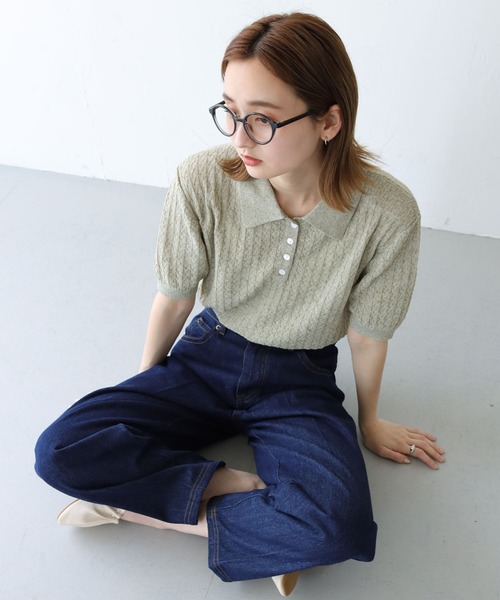 CLEIO（クレイオ）の「【CLEIO】ワイドテーパードパンツ（デニムパンツ・レディース・ネイビー/ブルー・S/M）」の15枚目の写真